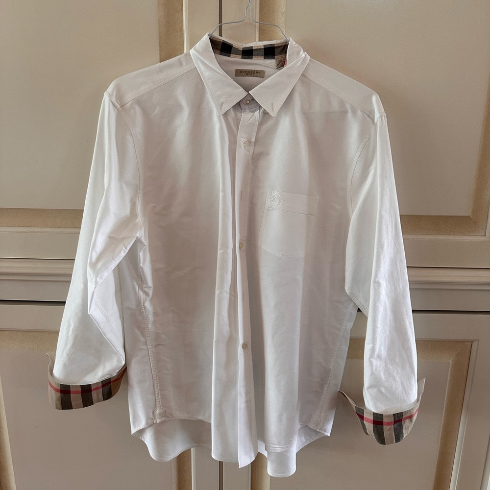 Burberry long sleeve white dress shirt